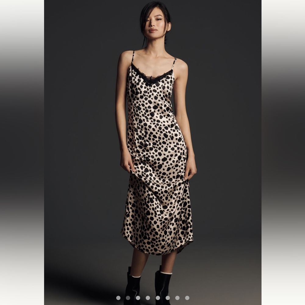 NWT - Anthropologie lace trim slip dress